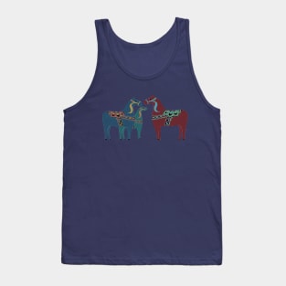 Scandinavian Dala Horse Family Tank Top